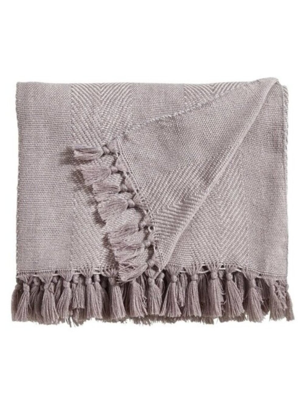 Pier 1 Gray Chevron Throw Blanket NEW Fringe 50x60 Woven Acrylic Gift Classic